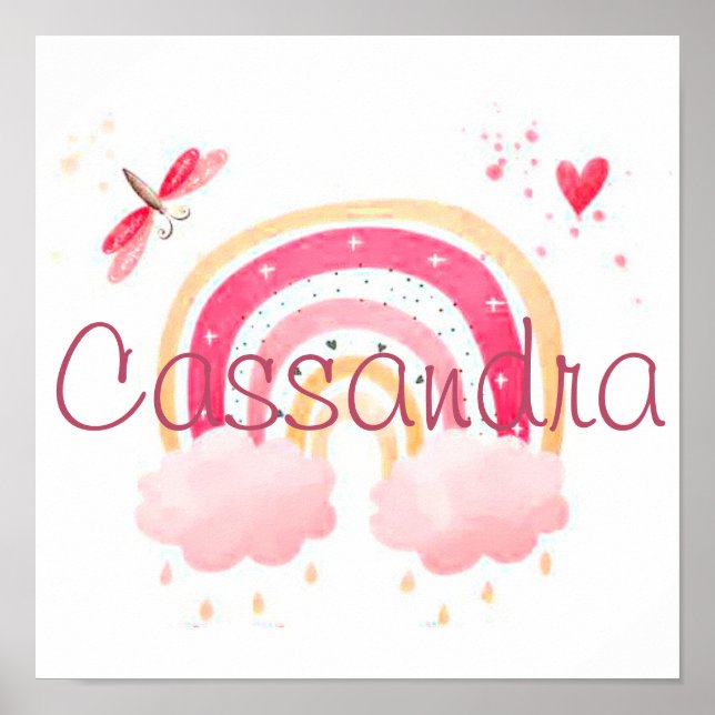 Personalized watercolor rainbow    poster (Front)