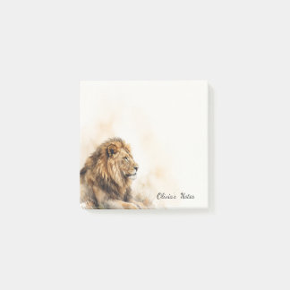 Personalized Watercolor Resting Lion Sticky Post-it Notes
