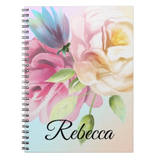 Personalized Watercolor Roses Pastel