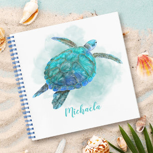 Personalized Watercolor Sea Turtle Journal