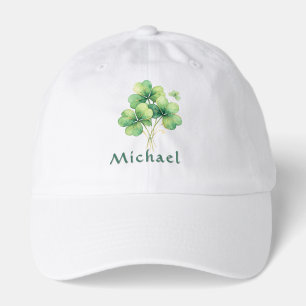 Personalized Watercolor Shamrock Baseball Cap