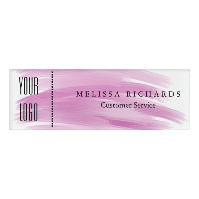 Personalized Watercolor Small Name Badge (Front)