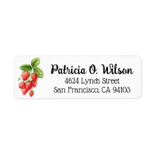 Personalized Watercolor Strawberry Plant Label