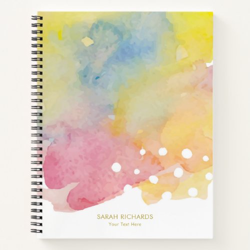 Personalized Watercolor Strokes Notebook
