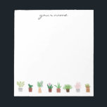 Personalized Watercolor Succulents Boho Notepad<br><div class="desc">Personalized Watercolor Succulents Boho Notepad.</div>