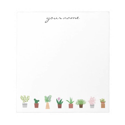 Personalized Watercolor Succulents Boho Notepad