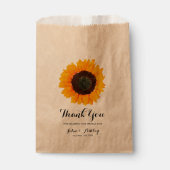Personalized Watercolor Sunflower Fall Wedding Favor Bag (Front)