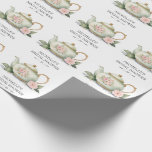 Personalized Watercolor Tea Party Bridal Shower Wrapping Paper<br><div class="desc">This personalized wrapping paper sets the perfect tone for a charming tea party-themed bridal shower. Adorned with a delicate watercolor floral pattern, it creates an elegant, feminine look that will make the bride's gift stand out. Customize it with her name and wedding date to make it extra special. Made from...</div>