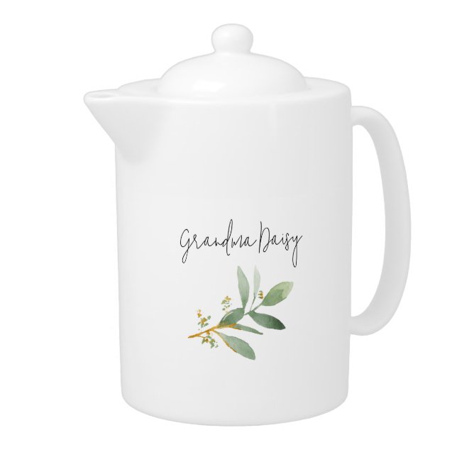 Personalized Watercolor Teapot (Right)