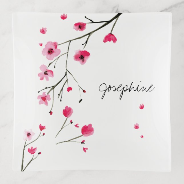 Personalized Watercolor Trinket Tray (Front)
