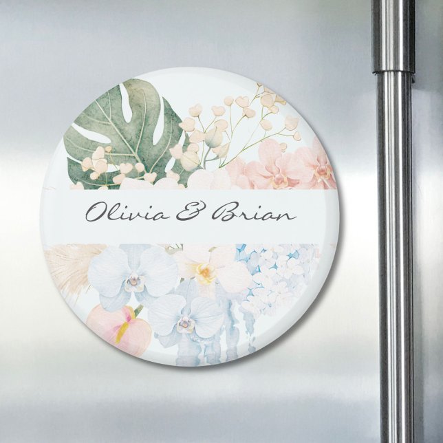 Personalized Watercolor Tropical Flower Floral Magnet (Creator Uploaded)