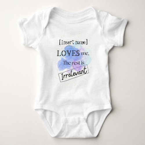 Personalized watercolor typography baby bodysuit