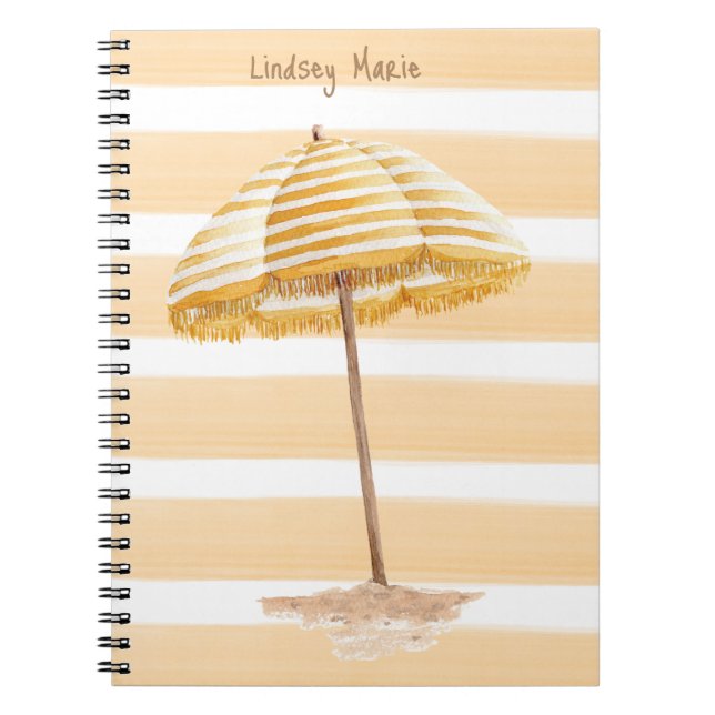 Personalized Watercolor Umbrella Notebook (Front)
