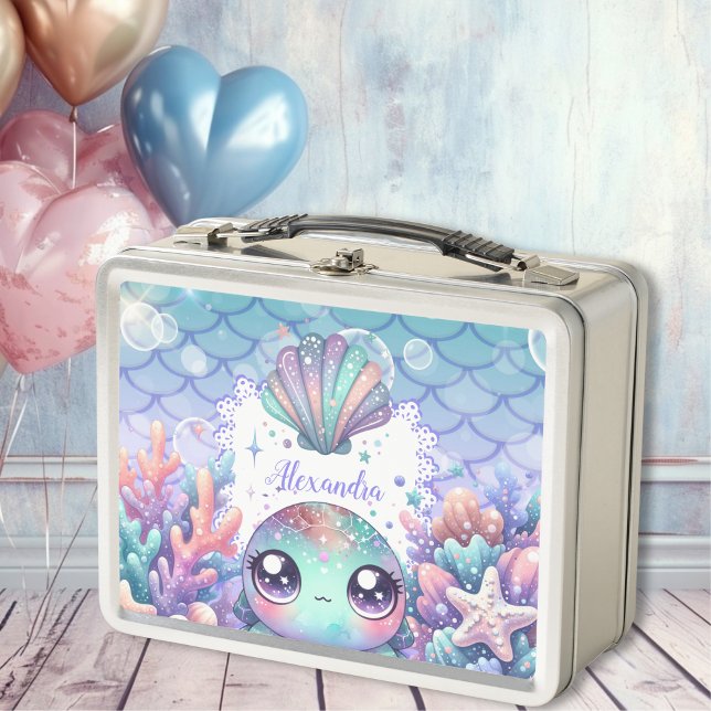 Personalized Watercolor Under the Sea  Metal Lunch Box (Creator Uploaded)