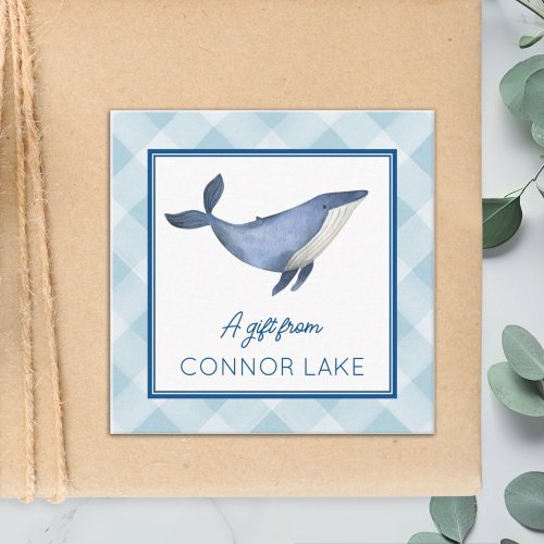 Personalized Watercolor Whale Calling or Enclosure Card