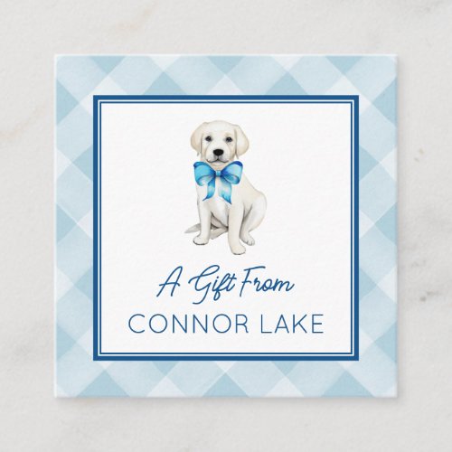 Personalized Watercolor White Lab Puppy Calling or Enclosure Card