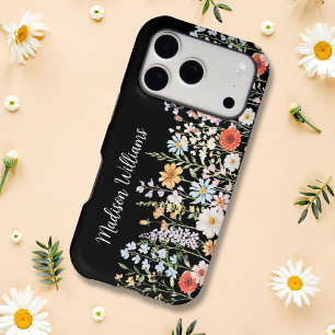 Personalized Watercolor Wild Flower Floral Elegant iPhone 17 Pro Case