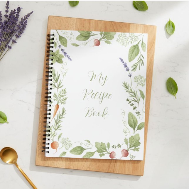 Personalized Watercolor Wild Herbs Recipe Book (Creator Uploaded)