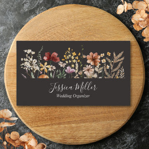 Personalized Watercolor Wildflower Pretty Floral Business Card