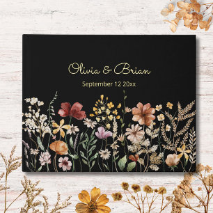 Personalized Watercolor Wildflower Pretty Floral Foil Guest Book