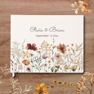 Personalized Watercolor Wildflower Pretty Floral Guest Book