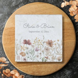 Personalized Watercolor Wildflower Pretty Floral Stone Magnet