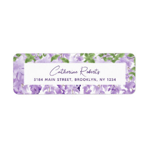 Personalized Watercolor Wisteria Wedding Address Label