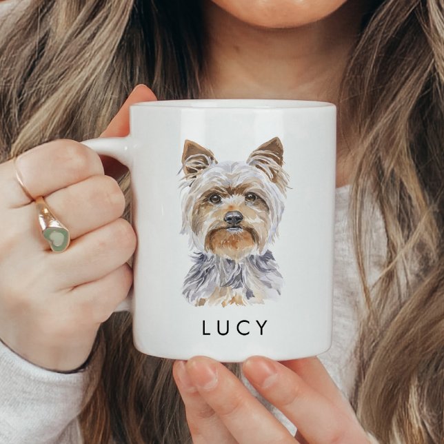 Personalized Watercolor Yorkie Dog Lover Mug (Creator Uploaded)