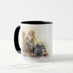 Personalized Watercolor Yorkie Terrier Combo Mug