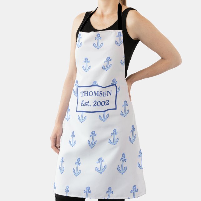 Personalized Watercolour Anchor Apron (Insitu)