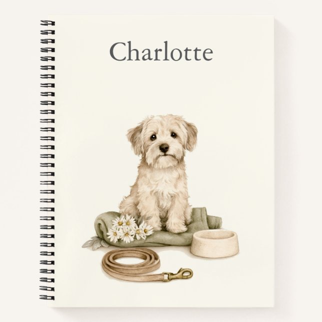 Personalized Watercolour Dog Lover Notebook (Front)