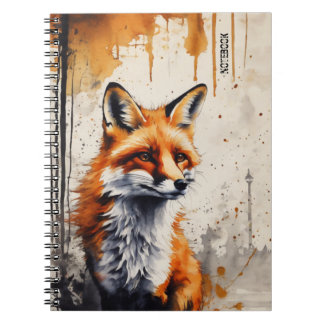 Personalized Watercolour Fox Notebook