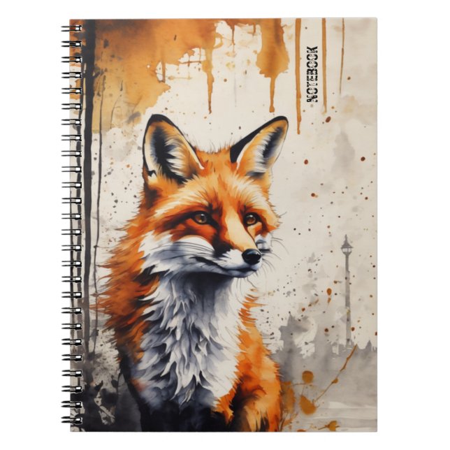 Personalized Watercolour Fox Notebook (Front)