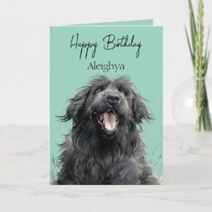 Personalized Watercolour Newfoundland Card