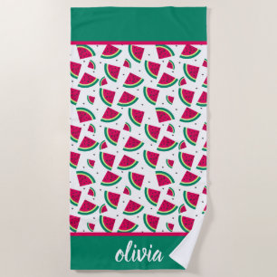 Personalized watermelon beach towel