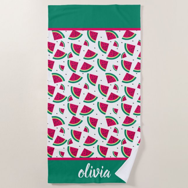 Personalized watermelon beach towel (Front)