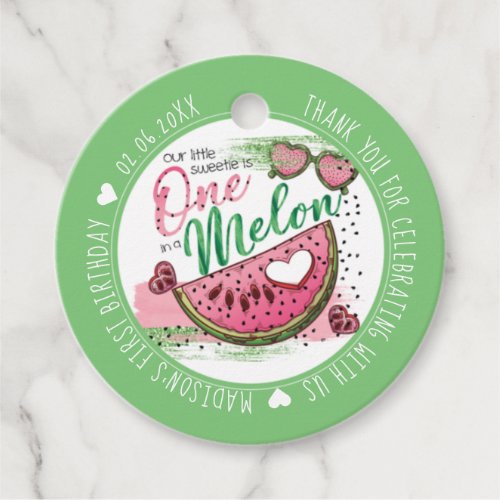 Personalized Watermelon Birthday Party Favor Tags