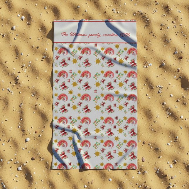 Personalized watermelon coquette  beach towel (Creator Uploaded)