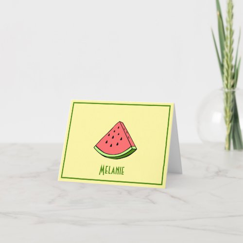 Personalized Watermelon Note Card