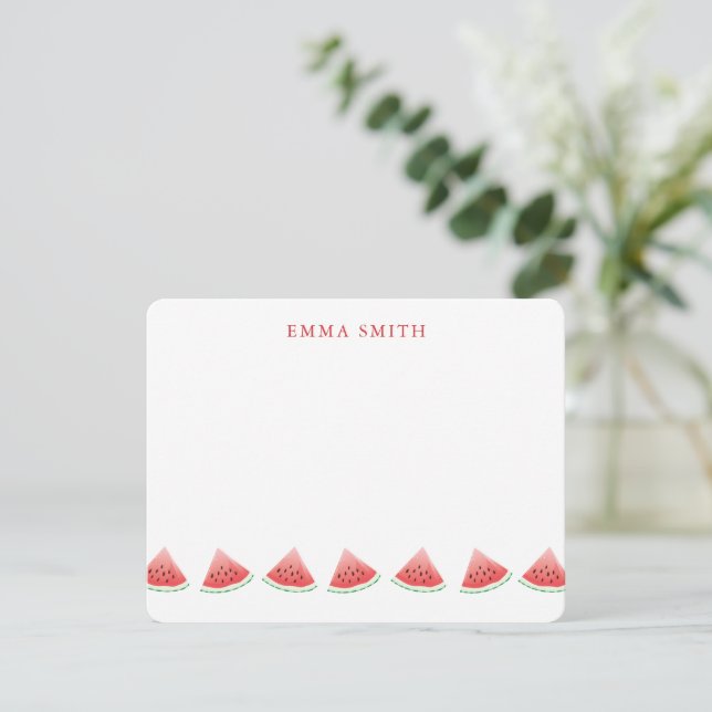 Personalized Watermelon Note Card (Standing Front)