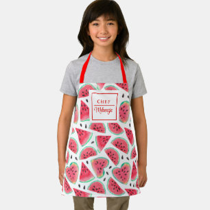 Personalized Watermelon Pattern Kids' Apron