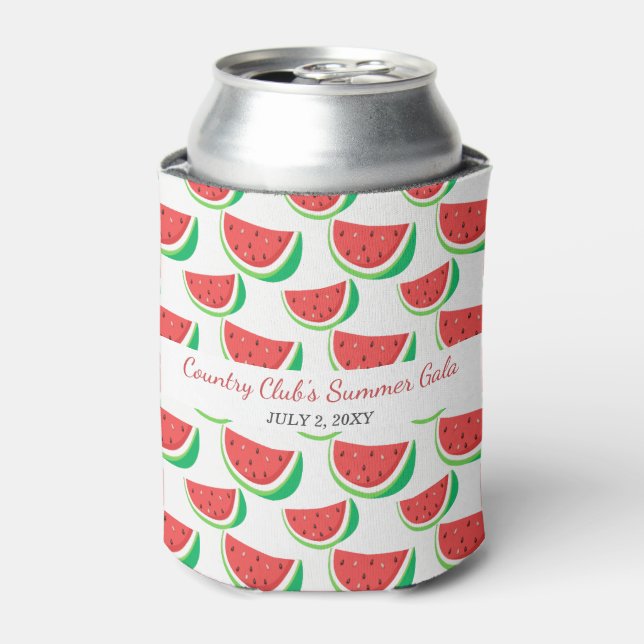 Personalized Watermelon Pattern Summer Party Can Cooler (Can Front)