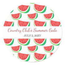 Personalized Watermelon Pattern Summer Party Classic Round Sticker