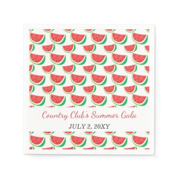Personalized Watermelon Pattern Summer Party Napkins