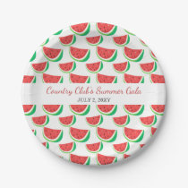 Personalized Watermelon Pattern Summer Party Plate