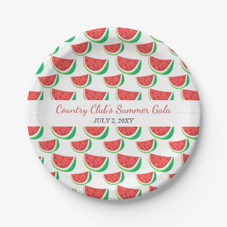 Personalized Watermelon Pattern Summer Party Plate