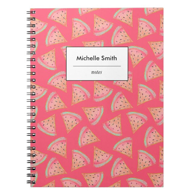 Personalized Watermelon Pink Notebook (Front)
