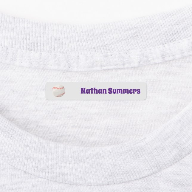 Personalized Waterproof Iron On Clothing Baseball Kids' Labels (Affixed)