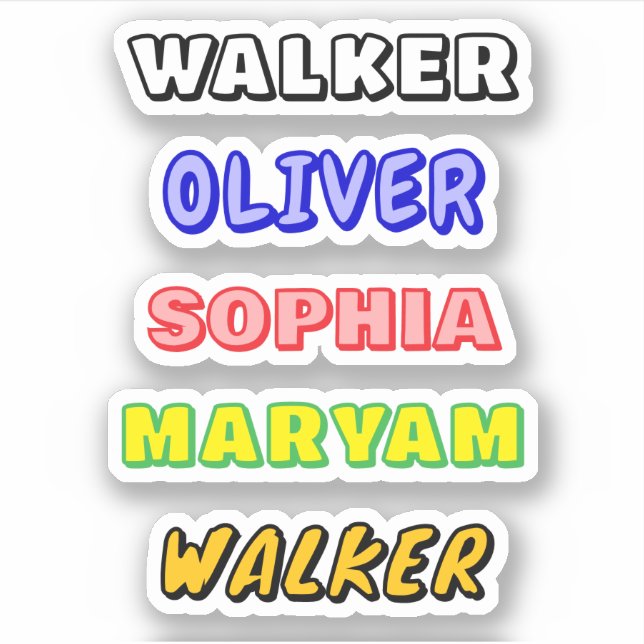 Personalized Waterproof Name Gift Decal Stickers (Front)
