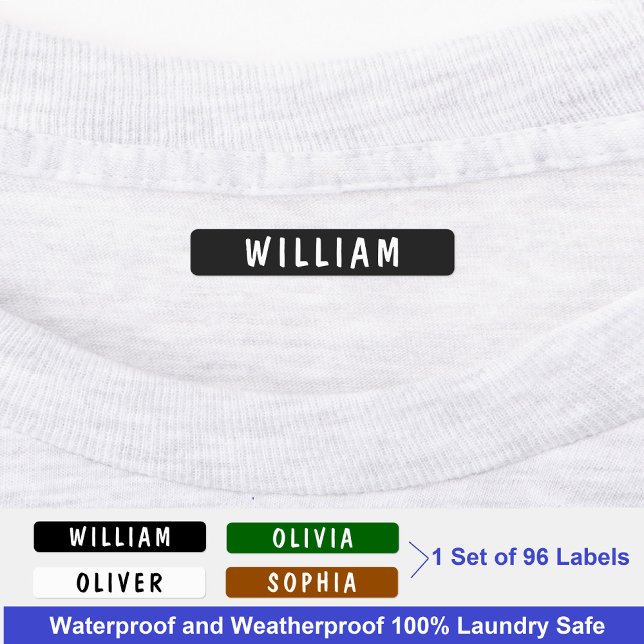 Personalized Waterproof Name Kids School Clothing Labels (Waterproof and Weatherproof 100% Laundry Safe Name Labels For Clothes)